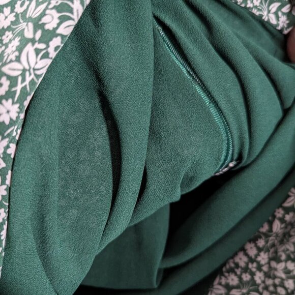 VERONICA BEARD Marla Forest Green Ruched Silk Dress - Picture 10 of 11